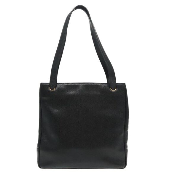 Chanel Logo Cc Black Leather Tote Bag (Pre-Owned) - Picture 2 of 16